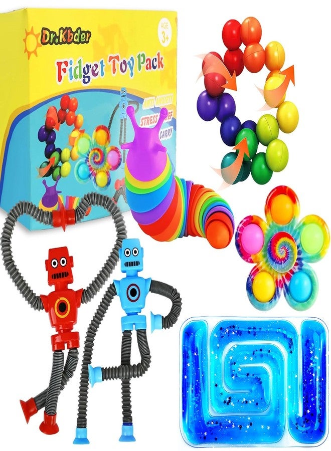 Dr.Kbder Valentines Day Gifts for Kids Classroom, Sensory Autism Toys for Toddler 6Pack Autistic Fidget Classroom Must Have Travel Airplane Road Trip Restaurant Toy for Age 3-5 5-7 ADHD Easter Basket Stuffers - Image 1